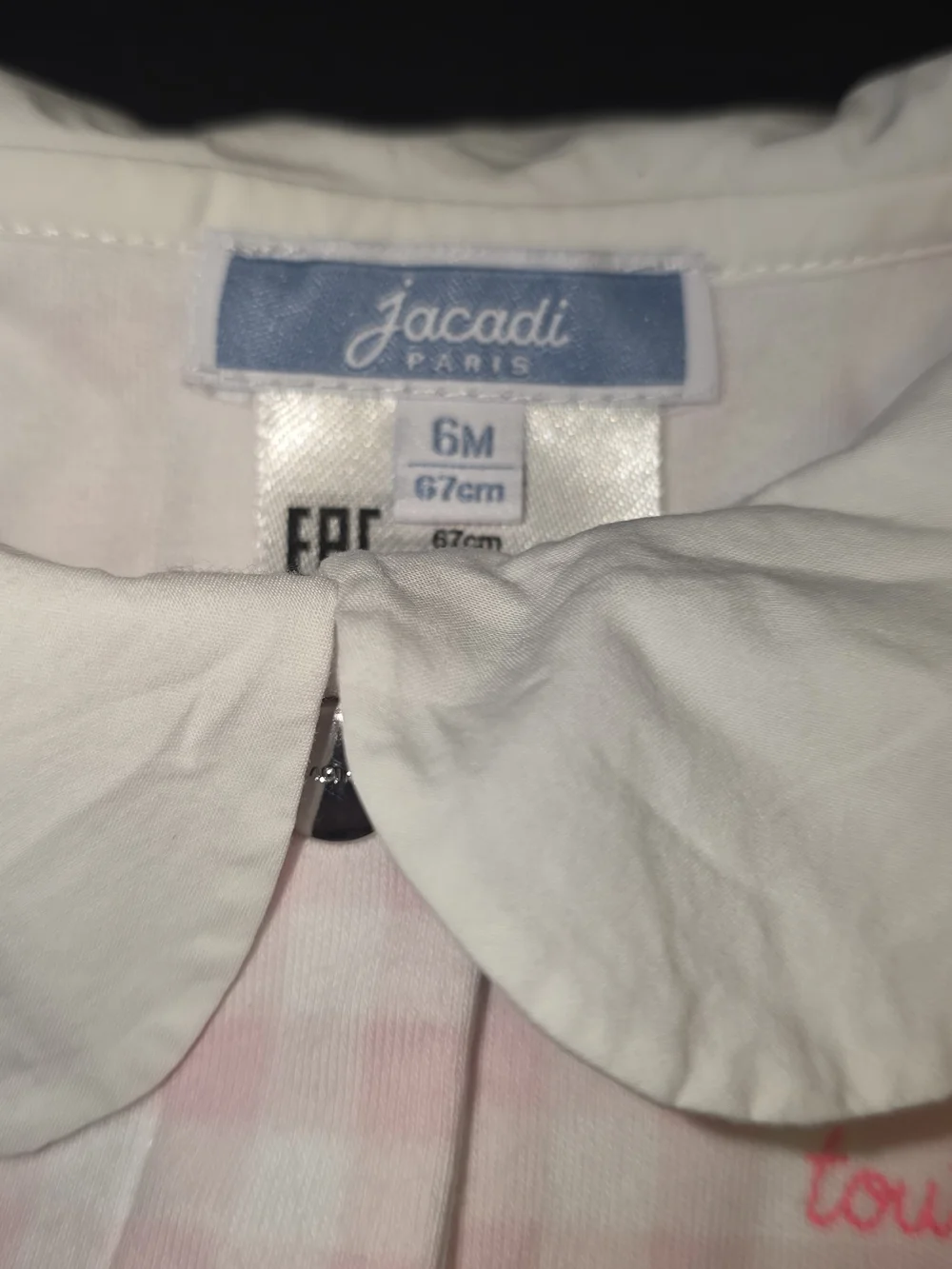 Jacadi Pink Gingham Footed One-Piece-6 Months NWOT